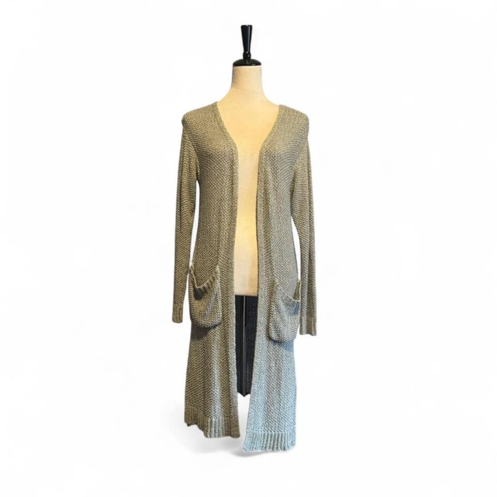 moon&madison Long Cardigan Sweater Womens Size Small Sage Green Layering Neutral